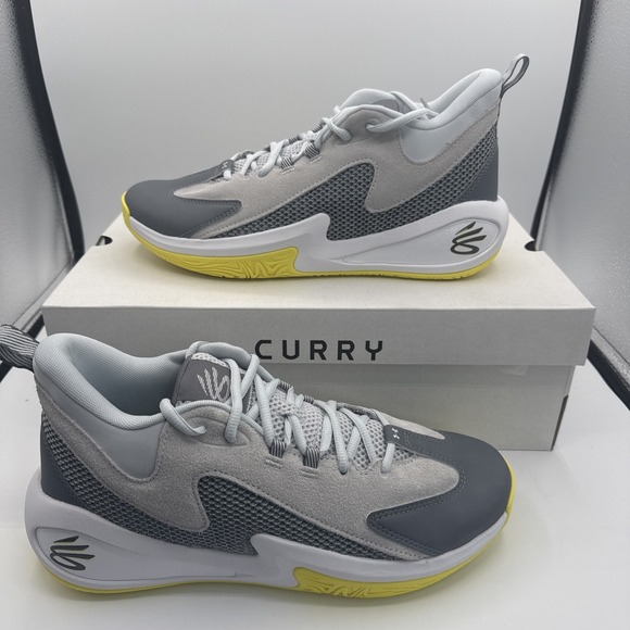 Under Armour Curry 3Z‎ 25 SDE Gray/White/Yellow 6000750-015 Men\'s Sz 11 main image 9